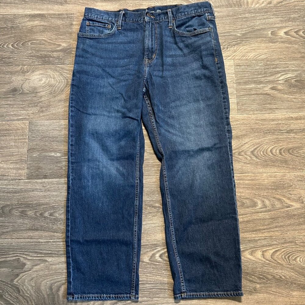 Old Navy Men's 38 x 30 Loose Built Flex Jeans Denim Relaxed Fit Dark Wash